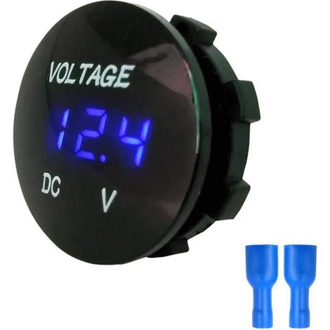 Waterproof round LED mini digital voltmeter and tester with display monitor for motorcycle modification (1/4)