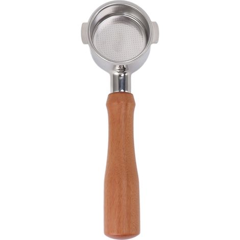 Portafiltre 51mm Sans Fond 2 Oreilles, Remplacement pour Machine à Café EC0310, Style E, Manche en Bois Rouge (1/5)