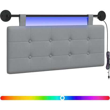 Maison Exclusive - Testiera sospesa Con luce LED Grigio Chiaro Tessuto (1/5)