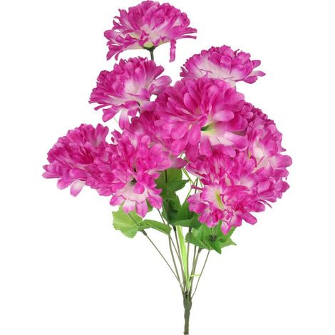 Strauß aus 10 lila Chrysanthemen mit Gras (1/3)