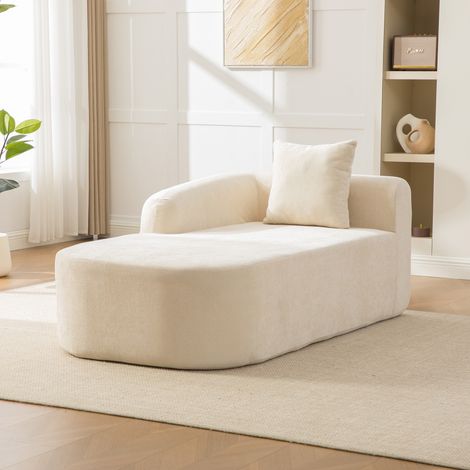 Canapé modulaire en chenille, mousse 30D haute résilience, fond antidérapant, facile à déplacer pour salon, beige isolant (1/5)
