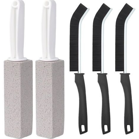 5er-set Pierre de Nettoyage avec PoignéE Nettoyant,Brosse de Nettoyage en Pierre Ponce,pour Toilettes,Cuisine,Salle De Bain,Piscine et MéNage de la Maison, Brosse nettoyage salle de bain (1/5)