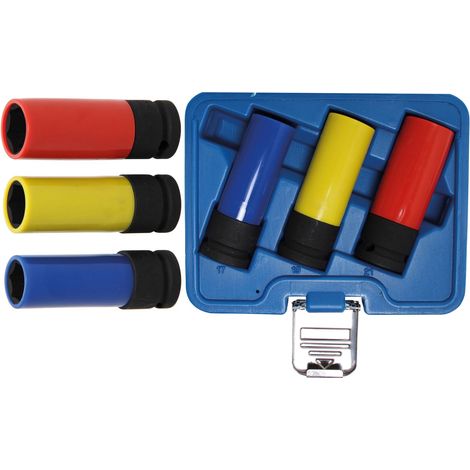 Bussole a choc BGS Technic a forma quadrata 1/2 per cerchi in alluminio set da 3 a impulsi