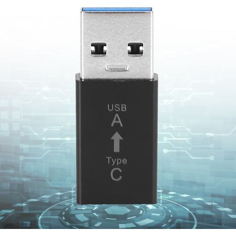 Adaptateur USB-C Mâle vers USB 3.0 Femelle, Convertisseur Universel 3 Pièces Noir