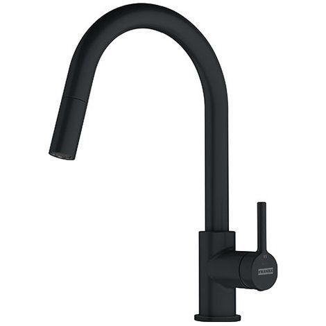 Franke Lina. Tipo di beccuccio: Estraibile, Colore del prodotto: Nero, Materiale del rubinetto: Ottone. Altezza (max): 36 cm, Distanza tra foro di fissaggio e diffusore acqua: 21,5 c... - 115.0626.053