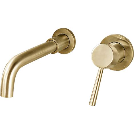 Mitigeur lavabo mural chrome, robinet eau chaude froide bec 15 cm design moderne durable (1/5)