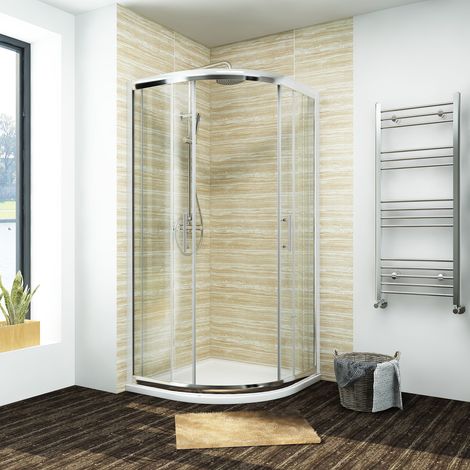 ELEGANT Quadrant Shower Cabin 800 x 800 mm Framed Corner Bathroom Sliding Shower Door (1/5)