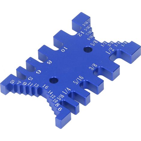 Jig d'assemblage à queue d'aronde en aluminium bleu avec calibre à tenon et échelles métrique/impériale