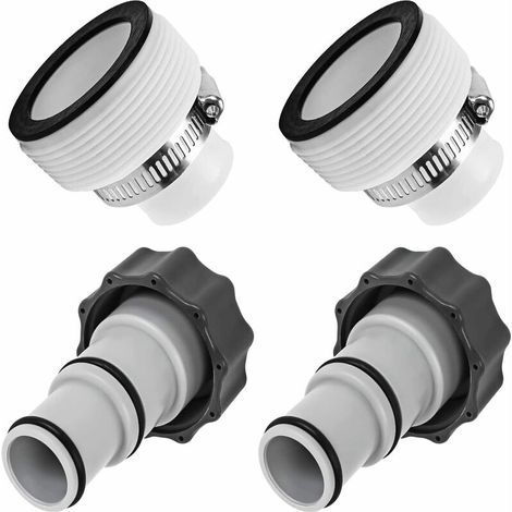 Adaptateur de tuyau de piscine , 4 adaptateurs de piscine de rechange, adaptateur de tuyau pour pompe Intex, raccord pour tuyau de piscine de 32mm et 1,5 1,25 (1/5)