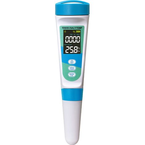 Analizador de calidad del agua NICOLA 4 en 1, bolígrafo multifuncional para análisis de agua, TDS/CE/sal/temperatura, 17 x 3 x 1,5 cm (1/5)