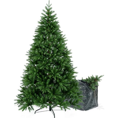BOP Albero di Natale Realistico, Folto, 100% PE Real touch, Borsa Omaggio, Narciso 180 cm (1/4)