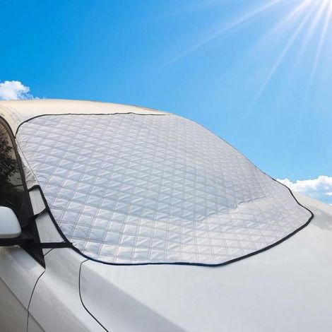 Parasole per parabrezza auto – Magnetico, protezione UV, 140x235 cm, argento (1/4)
