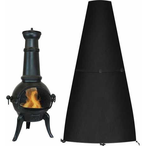 Waterproof Round Fire Pit Cover, Outdoor Fire Pit Cover, BBQ Grill Cover, Barbecue Protective Tarp, Fire Pit Cover with Drawstring (122x21/61cm), Outdoor (1/5)