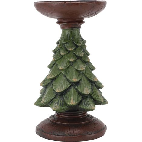 Portacandele vintage in resina, decorazione per la casa, a colonna, supporto per albero di Natale, portacandele per soggiorno, cucina, centrotavola S-Crezuo