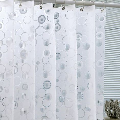 Rideau de Douche EVA - 1 Pièce - Matériau Imperméable - Anti-moisissure et Magnétique - Pour Salle de Bain - 180x180 cm