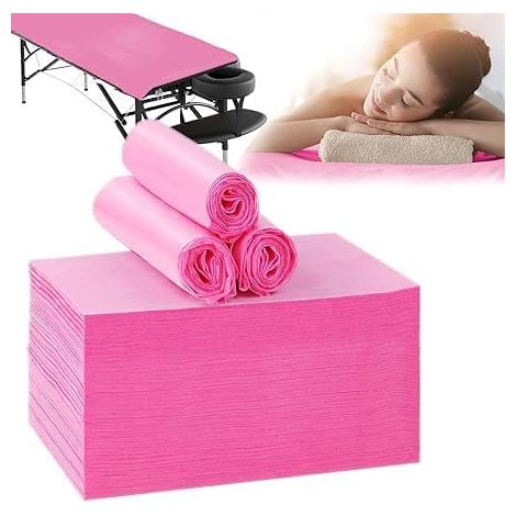 Lot de 100 housses jetables pour tables de massage : couverture pour lits de massage draps jetables en tissu non tissé couvertures de protection pour salon de beauté, spa, massage, hôtels, 180 x 80 cm