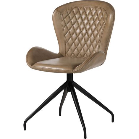 IRON LABEL 612 Set da 2 Sedie in vera pelle - beige 61x52x86