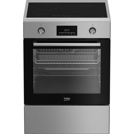 Beko – Cuisinière induction 72L 4 feux blanc – Chaleur brassée 72L – Nettoyage vapeur SteamShine – Table induction avec booster