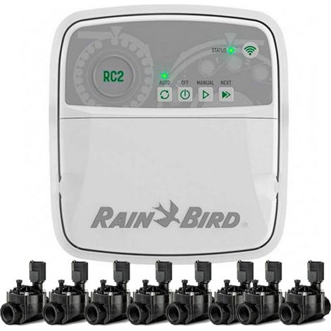 Programmateur d'arrosage automatique Wifi RC2 8 zones intérieur Rain Bird  8 Electrovannes 100 HV 24V 1''