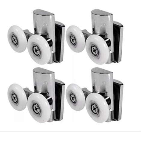 (23mm/2top+2bottom)Roulettes de Porte de Douche,23 mm Roues en Haut ou en Bas, porte Coulissante Douche pour Cabine Salle de Bains Porte en Verre (1/5)