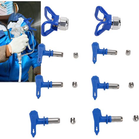 Kit de buses pour pulvérisateur de peinture sans air (bleu, buses 211/315/417/517/515/523 + 2 supports de buses) (1/5)