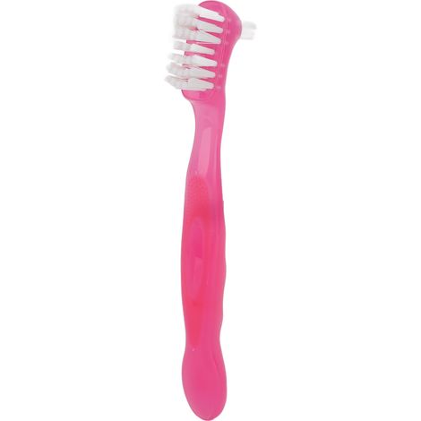 Brosse à Dents pour Prothèses Dentaires - Nettoyage Efficace des Taches et Résidus - Parfaite pour Déplacements et Usage Quotidien - Rose (1/5)