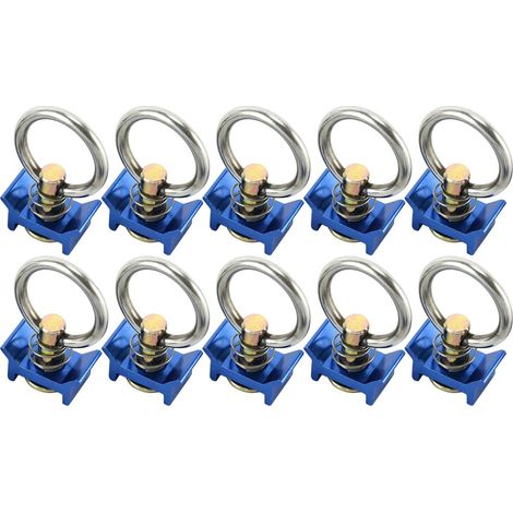 Confezione da 10 cinghie di fissaggio in acciaio inox blu per binari di ancoraggio