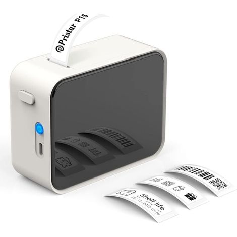 Etichettatrice Bluetooth, mini stampante per etichette autoadesive P15, connessione tramite app, compatibile con iOS e Android per casa, ufficio e scuola (beige) (1/4)
