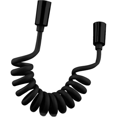 Flexible de douche,de douche en mousse avec bouchon en cuivre, tuyau à ressort télescopique, flexible rétractable pour douchette, WC et bidet (3M Noir), -- Lefou (1/5)