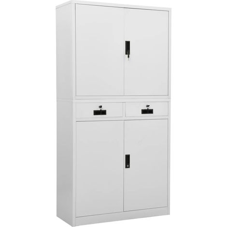 Büroschrank Hellgrau 90x40x180 cm Stahl