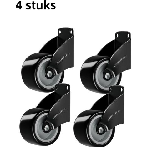 Rail de guidage de porte en 4 parties avec roue télescopique à pousser - poulie de roue inférieure de translation - convient pour le fraisage de meubles avec roue de support intégrée - noir (1/5)