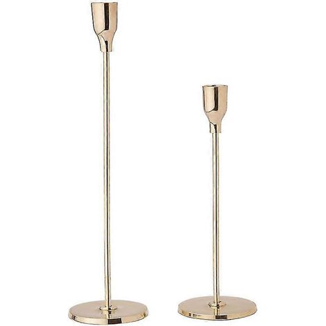 Ensemble de bougeoirs coniques dorés, adaptés aux bougies coniques Standard, pour Table de cuisine ou maison (1/5)