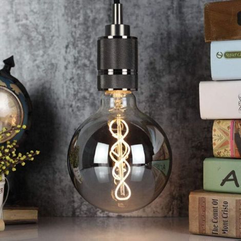 G125 Curved LED Filament Bulb E27 Screw Base 220/240V Dimmable, Glass ...