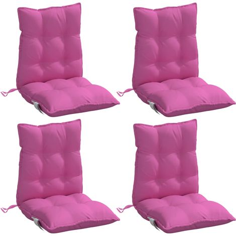 Coussins de chaise à dossier bas lot de 4 rose tissu oxford vidaXL