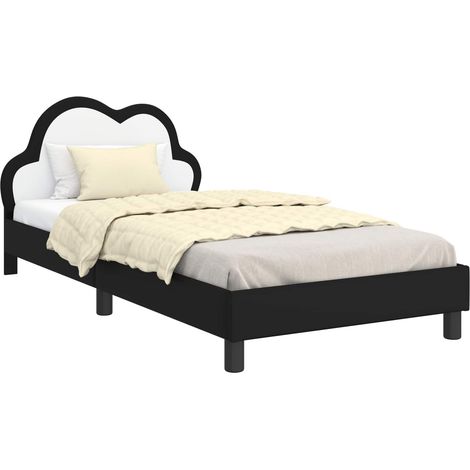 Children's Bed Frame with Headboard Black 90 x 190 cm PU vidaXL