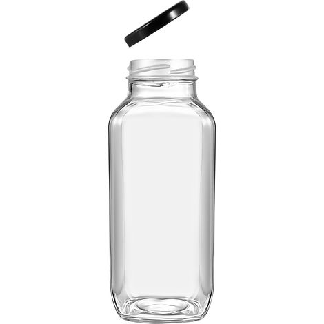 500ml 36pcs Glass Water Bottles with Metal Lids, Glass Juice Bottles, Reusable Juicing Bottles for Smoothie, Milk, Homemade Beverages, Hot Cold Drinks