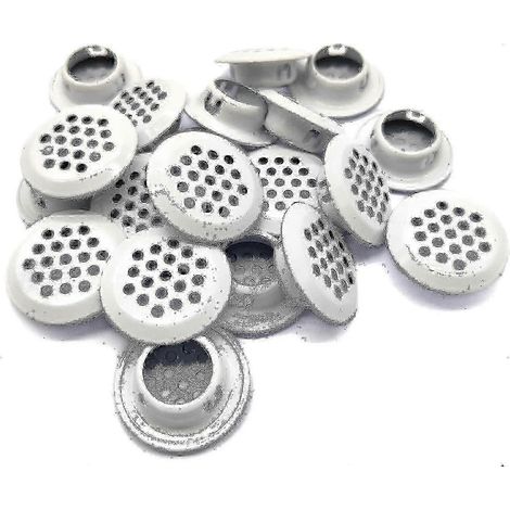 Lot de 20 grilles de ventilation rondes de 19 mm, persiennes rondes en acier inoxydable, compatibles avec les armoires de cuisine et de salle de bain et les penderies. (1/5)
