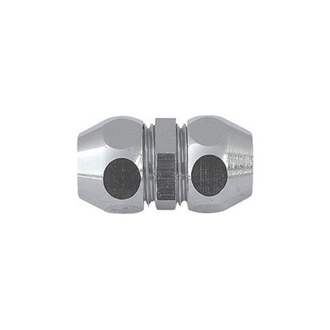 Raccordo diritto doppio con dadi conici cromato 3/8 x 3/8 diam. 12