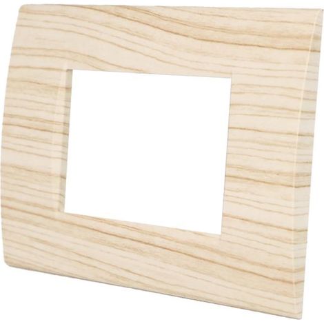 Placchetta per interruttore a 3 posti legno chiaro cassetta 503 compatibile con bticino living light supporto cover (1/2)