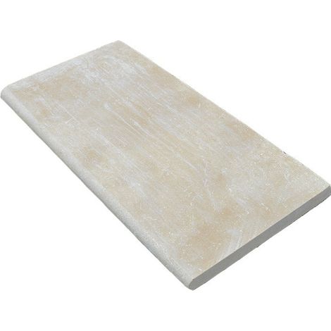 Margelle de piscine Pierre naturelle Atlas Beige 61x30,5x3 cm Bord 1/2 Rond - À l'unité - Ti'ma Stone (1/4)