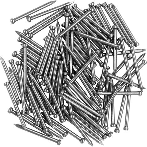 Hardware Assortiment de clous en acier au carbone (100 pièces), clous galvanisés pour accrocher des tableaux et le travail du bois, clous en acier pour béton pour plinthes et travail du bois (1/3)