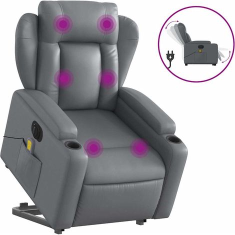 Maison Exclusive - Poltrona Alzapersona Elettrica Reclinabile Grigio in Similpelle