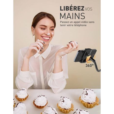 Support de téléphone flexible pour chevet, bras long, col de cygne réglable, pour iPhone et smartphones, longueur totale 90 cm / 35 pouces (1/3)