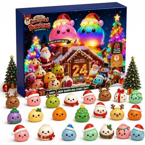 Calendrier de l'Avent avec 24 Figurines de Dumpling de Nol (1/5)