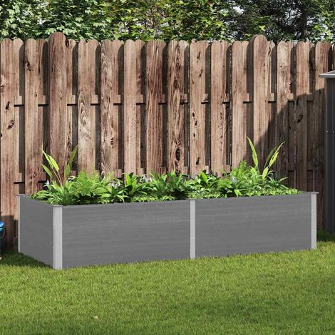 Lit surélevé de jardin 250x100x54 cm WPC Gris (1/5)