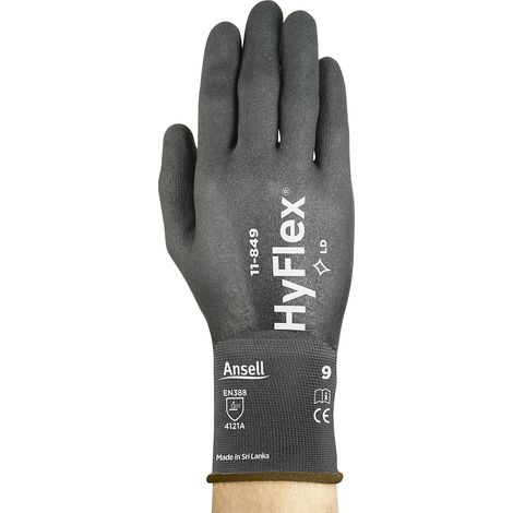 Ansell, Gants de travail HyFlex® 11-849, noir, lot de 12 (1/5)