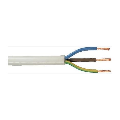 Schlauchleitung H05VV-F 3 x 1,5 - 25 Meter weiß Gummileitung Leitung Kabel