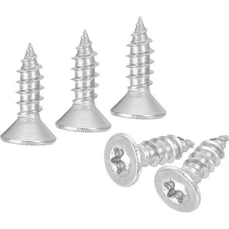 40 Pièces Vis Torx à Tête Plate, M3 x 10 mm en Acier Inoxydable 304, Bois Autotaraudeuses Antivol Tête Fraisée, Inviolables Adaptées à l'Embout T10 pour Bois (Argent) (1/5)
