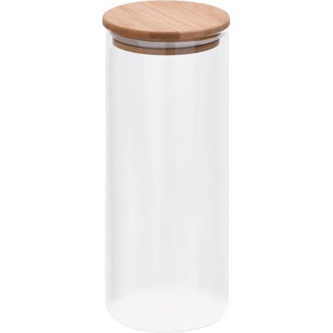 Pots de conservation en verre couvercle en bambou 6 pcs 1000 ml CFW326297 (1/5)