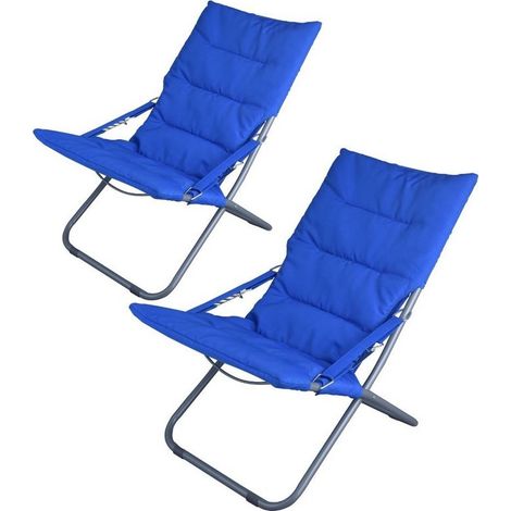 Sdraio mare pieghevole Milly blu - set di 2 (1/5)